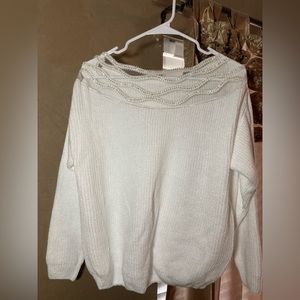 Beaded boatneck sweater